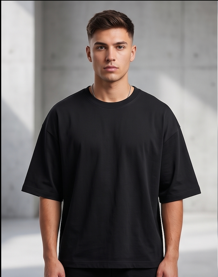 Unisex Terry Oversized Tee — Green Flame Skull