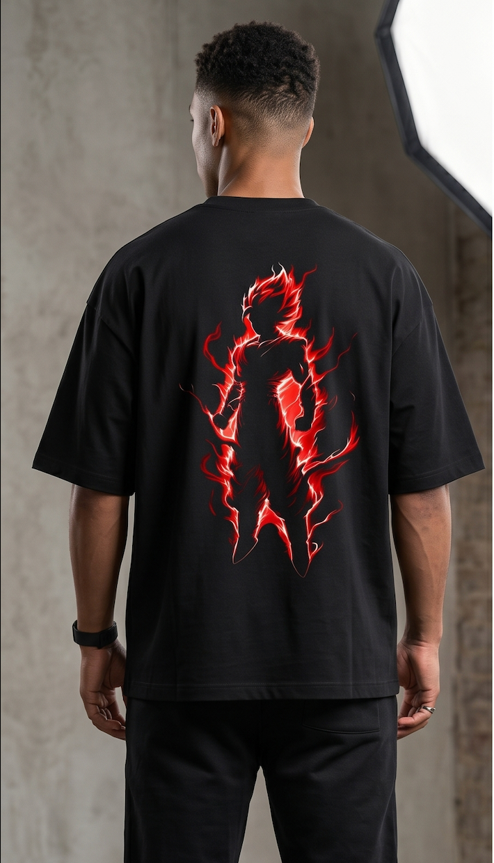 Unisex Terry Oversized Tee — Red Goku Premium