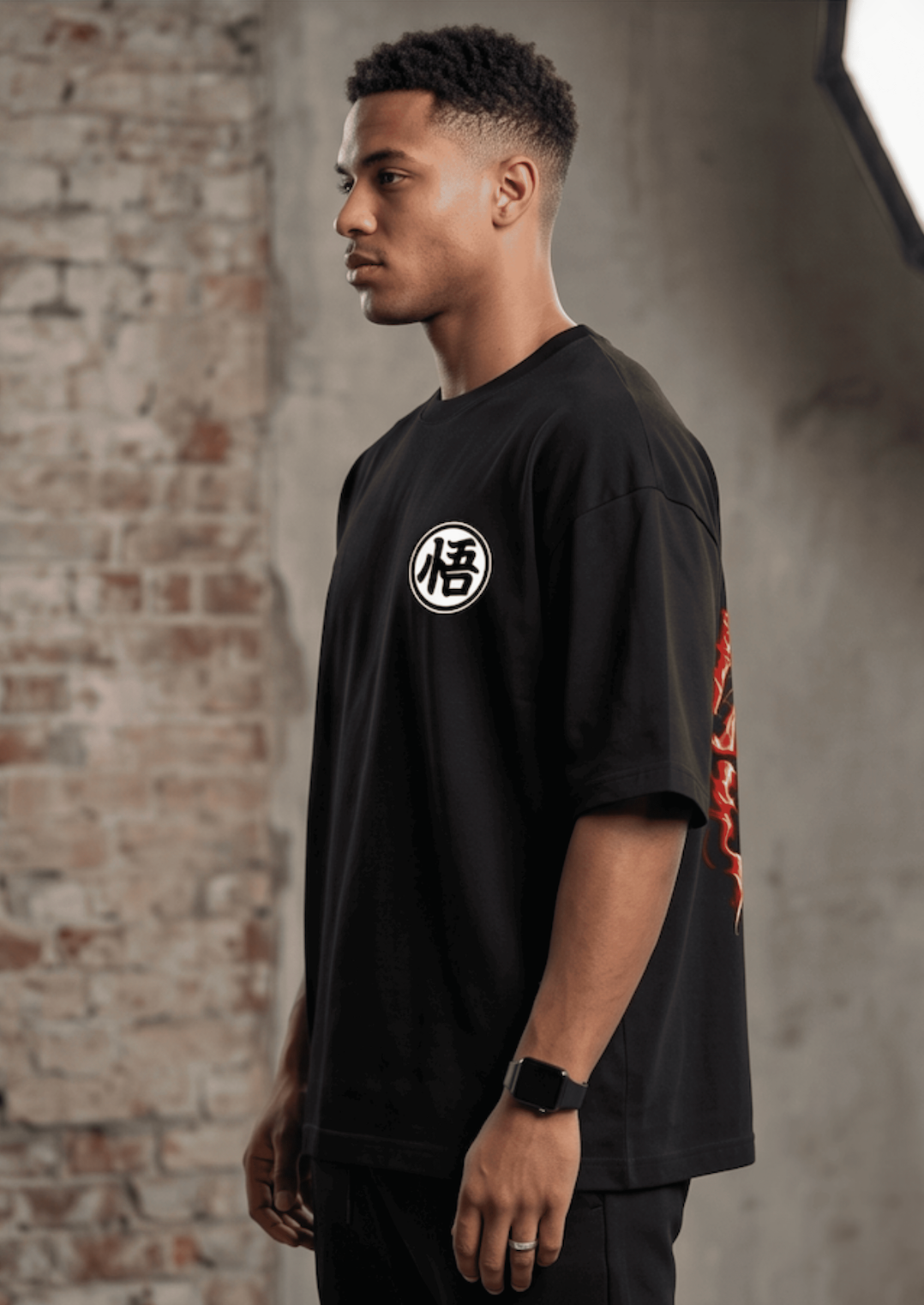 Unisex Terry Oversized Tee — Red Goku Premium
